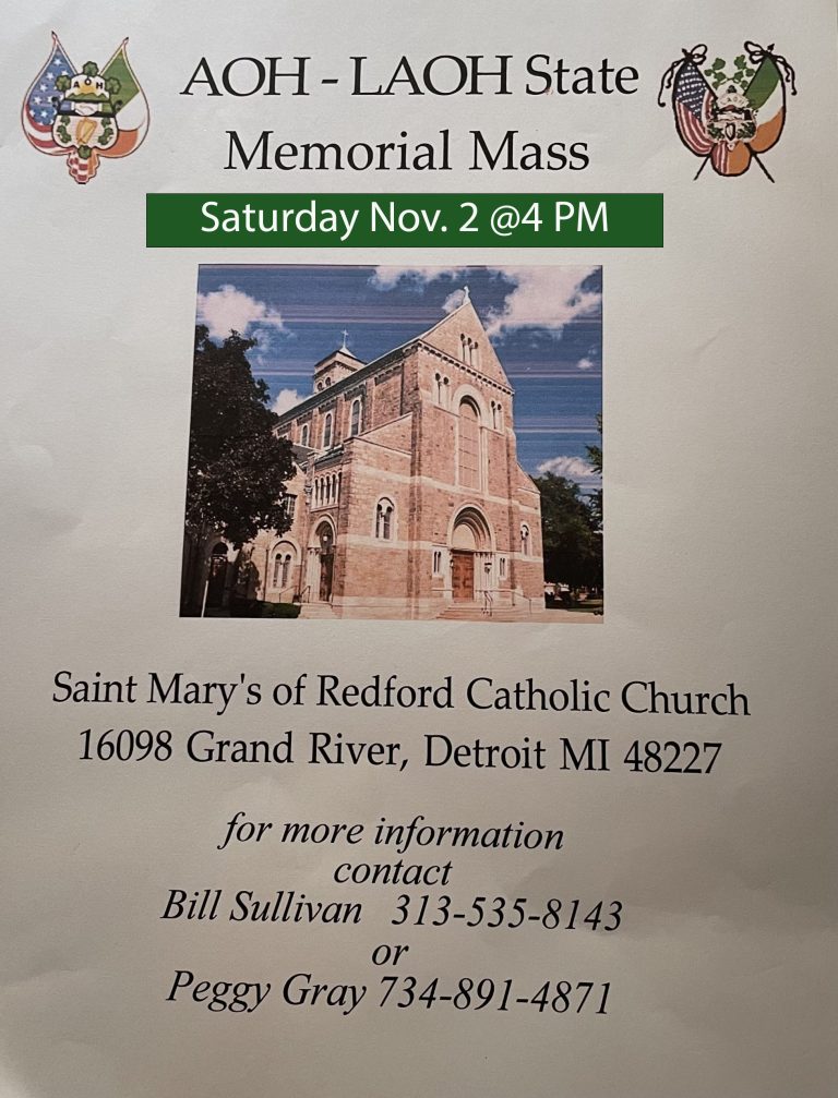 Nov 2, 2024  AOH – LAOH Memorial Mass